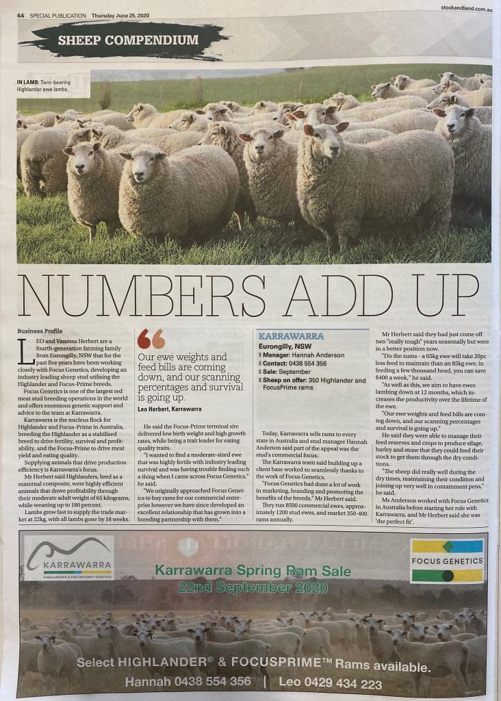 Artitcle about Karrawarra Pastoral in the sheep readers compendium