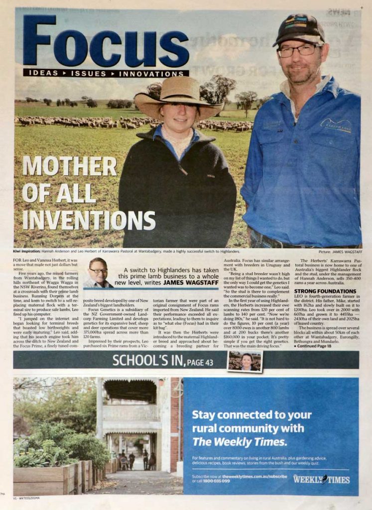 Karrawarra Pastoral Featured in the Weekly Times